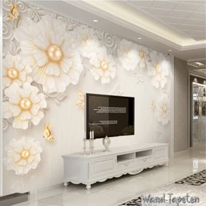 Fotomural no tejido papel pintado murales flor de joyería moderna simple 2081 - Imagen 1 de 4