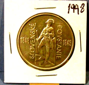 1998 Slovakia 200 Korun Slovak Revolt Uprising Silver BU Coin 1848 - 1948 Czech - Picture 1 of 2
