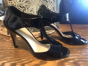 FRANCO SARTO Black Leather Pumps L-Alloy Size 8M - Picture 1 of 11