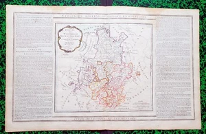 XVIII ème - Westphalie Haut & Bas Rhin- Belle Carte par Desnos 50x32 Editée 1790 - Picture 1 of 1