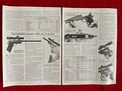 Vintage 1989 Print Ad Springfield Armory 1911 Specs/Accuracy /History - Image 1 of 2