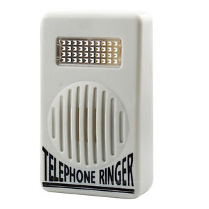 White Extra-Loud Telephone Ringer Phone Sound Amplifier Strobe Light Flash Bell