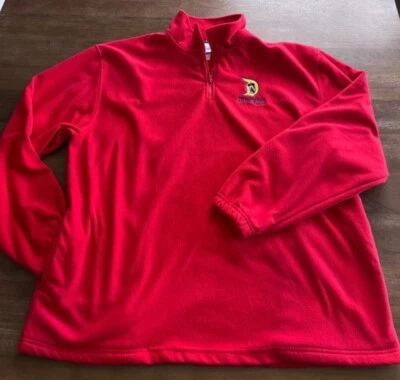 Disney Land Resort Vintage Para Hombre Talla Grande L Rojo 1/4 Cremallera Vellón L/S Mickey Mouse Foto 1 de 4