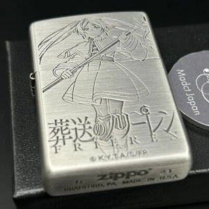 Zippo Oil Lighter Frieren Beyond Journey’s End Silver Regular Case Japan Anime - Picture 1 of 12