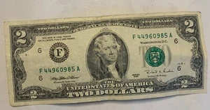 2 dollar bill 1995 series F 44960985 A RARE GOOD CONDITION - Picture 1 of 2