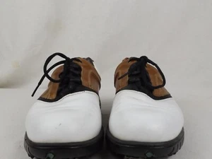 FootJoy Contour Series Golf Shoes Mens 8M Leather Lace-up White Brown - Picture 1 of 11