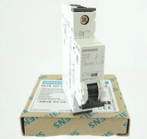 Siemens 5SY81 MCB C1 Sicherungsautomat 5SY8101-7 Leitungsschutzschalter 1A 70kA - Bild 1 von 6