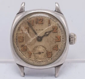Rare - 1927 Elgin 31mm Men's Wrist Watch Military Style Grade 462 - Picture 1 of 12