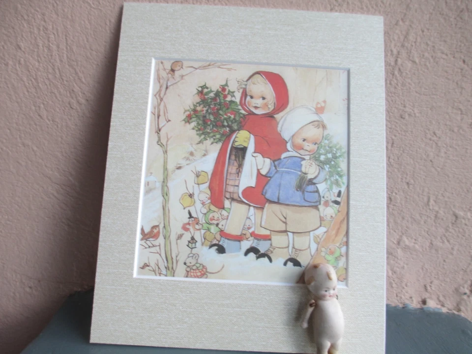 Ilustración navideña vintage de niños y elfos de Mabel Lucie Attwell Foto 1 de 1