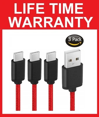 1M 2M 3M 3A Type C USB-C Fast Charging Cable Lead For Samsung S8 S9 S10 Note 10 - Image 1 of 4