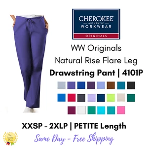 Cherokee Workwear Originals Flare Leg Drawstring Scrub Pant | 4101 PETITE - Picture 1 of 41