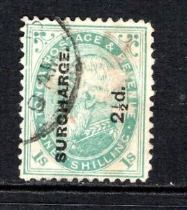 (345)   Tonga King George I  1894 Surch 2½d. on 1s. Deep Green SG24 Used Cat £28