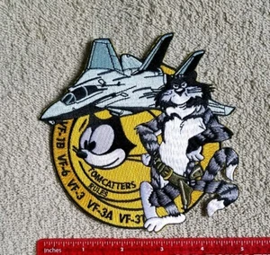 Sehr guter Erhaltungszustand Tomcat US Navy MILITÄR Top Gun Grumman Jagdgeschwader GROSSER Aufnäher - Bild 1 von 6