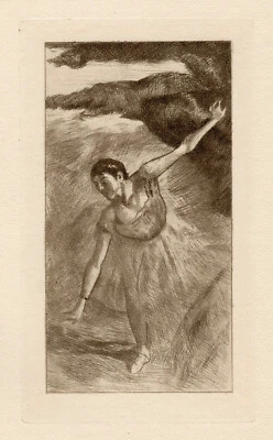 Limited Edition 1892  Edgar Degas Drypoint Etching "Danseuse" Gallery Framed COA - Image 1 of 2