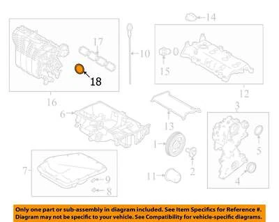 Junta de colector de admisión de piezas de motor Nissan OEM 2021 Rogue 161756CA0A Foto 1 de 2