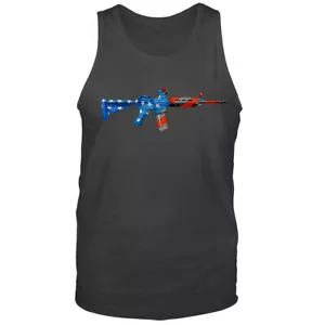 Camiseta sin mangas AR-15 Bandera de Estados Unidos Segunda Enmienda Constitución Pistola Patriota Patriótica - Imagen 1 de 8