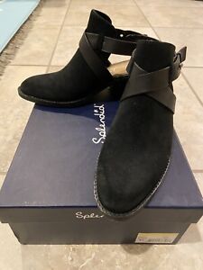 Splendid Women's Dasha Ankle Boot Booties Open Back Heel Shoes Size 6.5 Black