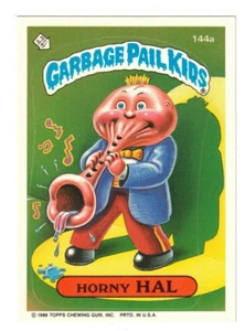 1986 TOPPS GARBAGE PAIL KIDS SERIES 4 HORNY HAL #144A EX VINTAGE FUNNY - Imagen 1 de 2