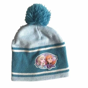 Disney Frozen II Destiny Awaits Elsa & Anna Winter Hat Beanie w/Pom Pom Blue - Picture 1 of 6