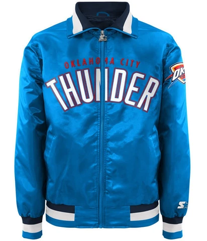 STARTER Mens Oklahoma City Thunder Varsity Jacket, Blue, Large Cover