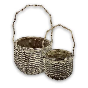 Korb Dekokorb mit Henkel 2 Größen aus Bast in Braun NEU - Bild 1 von 3
