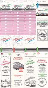 Austria, Lot of 8 Vintage Tramway Tickets, Vienna - Wiener Linien Tramwaytag - Picture 1 of 2