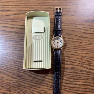 RELOJ MUJER FOSIL NUEVO DE COLECCIÓN CORREA DE CUERO NEGRO VT-2518 - 3C - Imagen 1 de 6