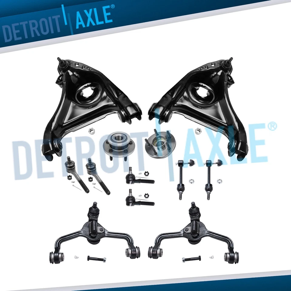 12pc Front Control Arms Wheel Hub for 98-02 Ford Crown Victoria Lincoln Town Car — 第 1/4 张图片