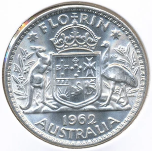 Australia 1962(m) One Florin 2/- Elizabeth II (Silver) - Choice Uncirculated (E3 - Picture 1 of 3
