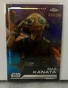 2024 Topps Chrome Star Wars Maz Kanata #134 Kamino Aqua rifrattore 033/199 - Foto 1 di 2