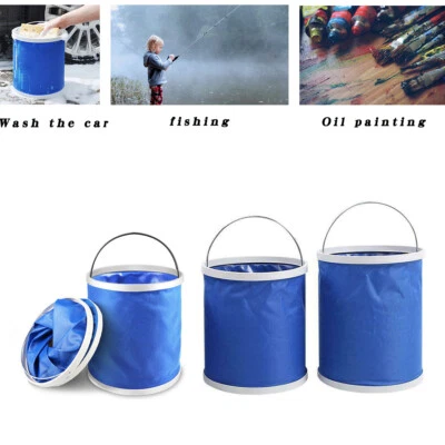 Falteimer faltbarer faltbar Eimer Wassereimer Camping Angeln Outdoor mit Tasche - Bild 1 von 4
