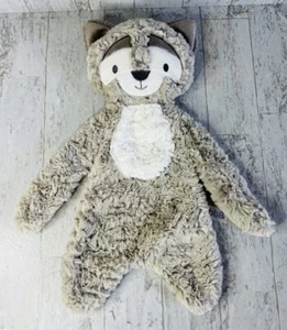 Ebba Securezz Aurora 15" Gray Raccoon Soft Flat Plush Security Blanket Toy Lovey - Picture 1 of 4