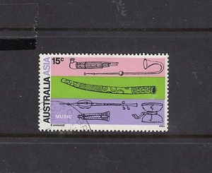 1971 Australia-Asia 15¢ SG 484 “RETOUCH UNDER END OF DIDGERIDOO” BW 553e, VFU - Bild 1 von 1