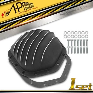 Black Differential Cover with Gasket Rear for Ford SD Dodge GMC Dana 80 10 Bolt - Foto 1 di 8