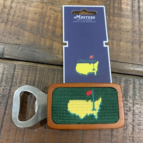 Masters Smathers & Branson Green Needlepoint Magnetic Bottle Opener Cover