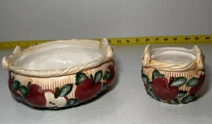 Claire Burke Apple Jack & Peel Vintage Keramik Chip & Dip Set Servierschalen - Bild 1 von 13