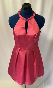 Lipsy London Ariana Grande Bright Pink Bow Back Skater Dress - Size 10 - BNWT - Picture 1 of 6