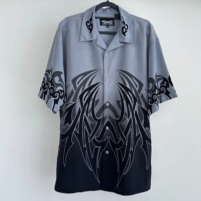 Vintage Dragonfly Shirt Mens XL Rockabilly Y2K Sapphire Flame Tribal Alt Skater - Image 1 of 4