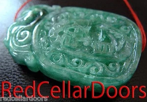 Neu handgeschnitzt Qualität Stück grüne Jade Halskette Anhänger Glücksbringer StückJT/GT - Bild 1 von 11