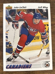 Upper Deck 1991-92 John LeClair #345 NHLPA Montreal Canadiens NHL Rookie Player - Picture 1 of 3