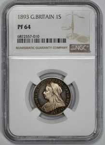 1893 Great Britain Proof Silver Shilling NGC PF 64 - Picture 1 of 4