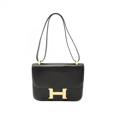 Bolso de Hombro HERMES Constance 23 Caja N Cuero de becerro Negro Usado GHW Foto 1 de 4