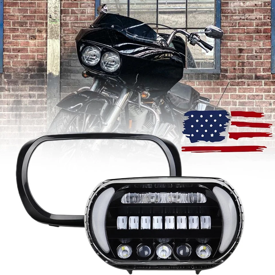 For Harley Road Glide 2004-2013 LED Headlight Assembly w/ DRL Amber Turn Signal - Image 1 of 4