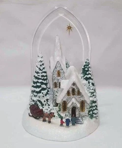 2008 Thomas Kinkade "Winter an Bergkapelle" beleuchtete Kirche C6 - Bild 1 von 5