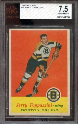1957-58 TOPPS #5 JERRY TOPPAZZINI BVG 7.5 BRUINS *DS13526 - Image 1 of 2