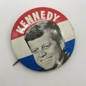 RARE JFK Face Litho | Union 313 | Kennedy 1in Campaign Pin | RWB Lithograph - Picture 1 of 4