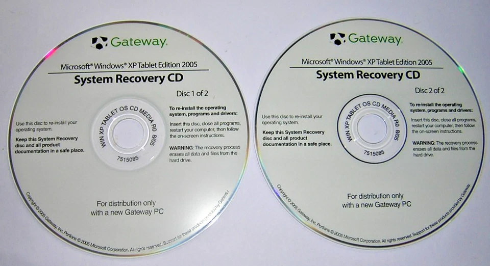 Gateway Windows XP планшет издание 2005 система восстановления восстановить CD M305CRV MA3 - Изображение 1 из 1