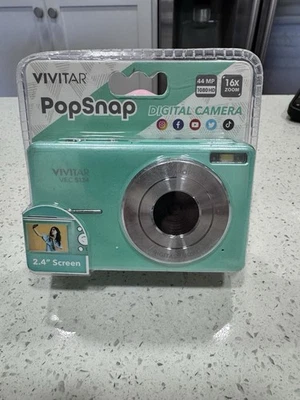 NEW - Vivitar Popsnap Digital Camera 1080 HD 44MP 16X Zoom Green- Free ShipN!