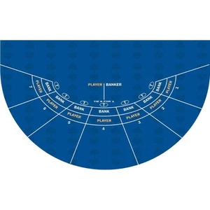 Casino Mini Baccarat Layout Felt - Blue - Picture 1 of 1