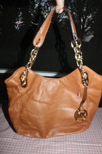 Echtleder Michael Kors Handtasche "Lily" braun Kettendetail Neu mit Etikett - Bild 1 von 5